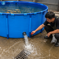 Bassin d'élevage de poissons extérieur Liansu, réservoir d'eau rond pliable en bâche PVC, bassin d'aquaculture robuste