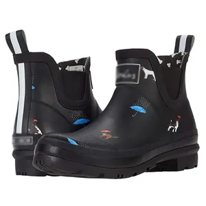 Anti-Slipping Water-proof Chelsea Rubber Rain Boots for Ladies with Comfortable Insoles