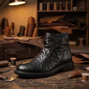 Botas de Otoño para Hombre, de Piel Genuina, con Punta Redonda, Estilo Slip-On, Transpirables, con Suela de Goma y Forro de Piel Genuina - Product Image 3