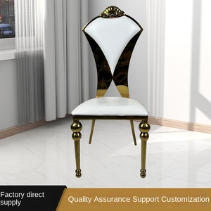 Sillas de banquete de cuero blanco de alta calidad con asiento de acero inoxidable Excelente precio Muebles de hotel grandes Eventos Directo de fábrica - Product Image 2