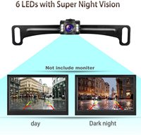 Caméra de recul HD pour plaque d'immatriculation avec grand angle de vue, 6 LED vision nocturne, lignes de guidage marche/arrêt