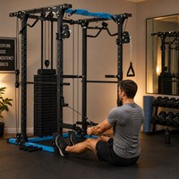 Équipement de musculation pour la maison : Machine Smith multifonction ou banc d'exercices complet pour hommes (poitrine, biceps, épaules, dos, jambes)