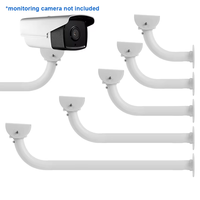 Support de caméra de sécurité incurvé en forme de L en alliage d'aluminium robuste - Support mural et pour poteau résistant aux intempéries pour caméras de vidéosurveillance extérieures