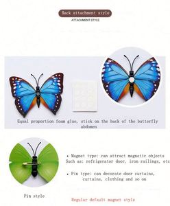 Paquete de 12 Adhesivos Decorativos 3D de Mariposas de Doble Capa, Coloridos, de PVC, para Hogar y Refrigerador - Product Image 5