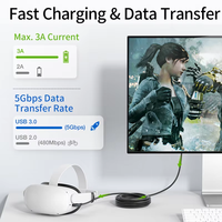 Câble VR en alliage d'aluminium ULT-unite de 5 m, conception à coude à 90 degrés, USB 3.1 C vers C, charge et transfert de données pour 2 et appareil photo