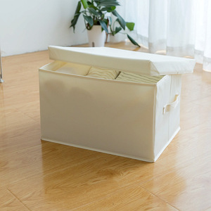 Kumaş saklama kutusu kapaklı, istiflenebilir dolap saklama kutusu rafları, giysi, orta, gri/beyaz, <span class=keywords><strong>2</strong></span>-Pack - Product Image 2