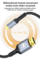 Câble Micro HDMI vers HDMI Xput Ultra Version 2.1 8K haute vitesse, coque métallique, connecteur plaqué or pour appareil photo numérique et moniteur