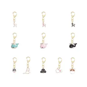 Korean Style Simple And Cute Cartoon Puppy Small Animal Whale Poodle Keychain Fashion Personality All-match Key Ring