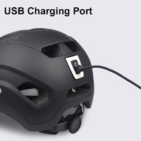Casque de vélo LED rechargeable par USB HXC HX-0141 avec feu arrière, matériau PC+EPS, DUAL SPORT, pour la ville et les trajets quotidiens, sécurité
