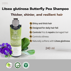 เชวา ไทยแลนด์ แชมพูและครีมนวดผมแบบ 2-in-1 สูตรดั้งเดิม สารสกัดจากลิทเซีย กลูติโนซา และสารสกัดจากดอกอัญชัน สำหรับป้องกันผมร่วง - Product Image 6