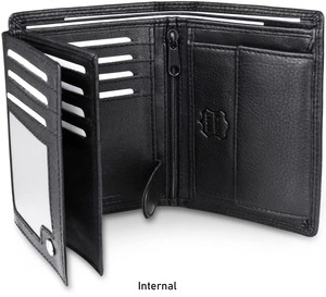Porte-cartes en cuir de vachette triple beauté sac d'argent <span class=keywords><strong>portefeuille</strong></span> en cuir court pour hommes pour unisexe - Product Image 3