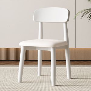 Silla de Comedor Moderna <span class=keywords><strong>Ajustable</strong></span> de Madera Maciza Estilo Crema con Respaldo, Muebles para el Hogar de Alta Gama y Lujo Ligero L024 - Product Image 3