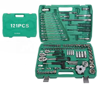 ELEHAND – Kit d'outils de réparation automobile 121 pièces avec clés à douille 1/4, 3/8, 1/2 et outils à main pour l'entretien et la réparation de voitures