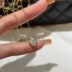 DK выращенное в лаборатории бриллиантовое ожерелье овальной формы с 18-каратным золотым ожерельем в минималистском стиле подарок для вечеринки прямо с завода - Product Image 4