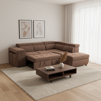 Sofá Cama Convertible Ahorrador de Espacio Frank, Sofá Esquinero en Forma de L Práctico para Sala de Estar, Ideal para Apartamentos Pequeños