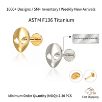 Piercing en Titane de Grade Implantaire ASTM F136 à Filetage Interne pour Labret, Hélix, Tragus, Lèvre - Bijoux de Piercing Corporel de Haute Qualité