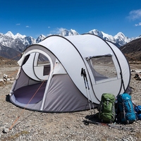 Tente de camping professionnelle imperméable pour 4 personnes, installation facile, tente familiale instantanée, résistante au vent, vente en gros directe d'usine