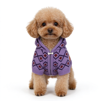 Sweat à capuche de luxe pour chien, pull en tricot jacquard premium, coupe-vent, chaud, vêtements d'hiver pour petits chiens