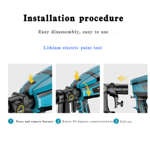 Outils de peinture <span class=keywords><strong>Pistolet</strong></span> à peinture électrique sans fil Batterie au lithium <span class=keywords><strong>avec</strong></span> 5 buses en cuivre et 2 arrosoirs pour meubles de clôture - Product Image 4