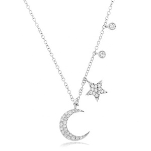 Anillo de Plata de Ley 925 con forma de luna y Estrella, gargantilla de plata de ley 2020 - Product Image 4