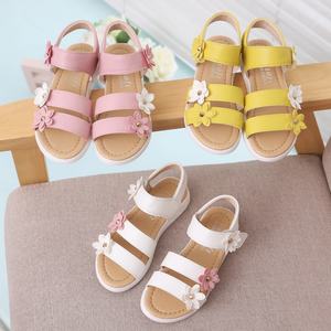 Novedad <span class=keywords><strong>de</strong></span> verano, sandalias romanas planas para niñas, zapatos <span class=keywords><strong>de</strong></span> playa para niños con hermosas flores, sandalias para exteriores para bebés - Product Image 1
