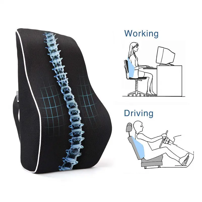 Comodo Cuscino Lombare Cuscino per schienale sedia pieghevole dolore Memory Foam supporto Lombare