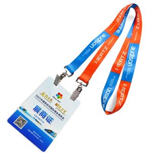Wholesale Custom Printing logo Corporate Staff Work Double Hook Id Card Neck Strap <b>Lanyard</b> Holder - Product Image 1