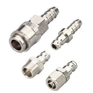 EU ทองแดงทั้งหมดชุบนิกเกิลขนาดเล็กยุโรปล็อคตัวเองมินิเชื่อมต่อนิวเมติกอย่างรวดเร็วอุปกรณ์การแพทย์เครื่องจักรโน๊ตบุ๊ค - Product Image 1