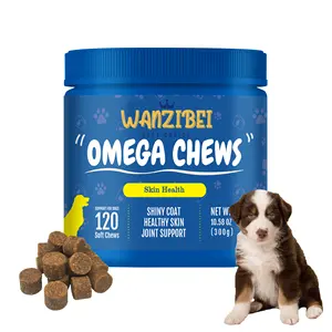 Omega 3 weiche Kaugäuse für Hunde bio Alaska-Fischöl mit DHA EPA Unterstützung für pelz glatte Gesundheitspflege-Supplements für Hunde Eigenmarke