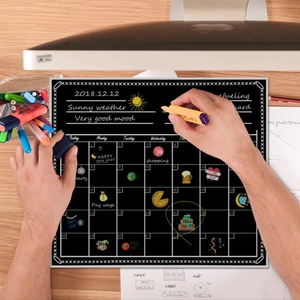 Calendrier de nettoyage magnétique <span class=keywords><strong>à</strong></span> double couche pour réfrigérateur, avec technologie de résistance aux taches, marqueurs <span class=keywords><strong>à</strong></span> pointes fines, <span class=keywords><strong>tableau</strong></span> blanc mensuel - Product Image 6