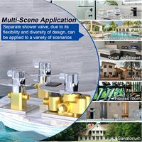 Mitigeur de douche mural thermostatique en laiton à commande de débit simple 2 voies avec affichage numérique de la température, finition laiton, fonction pluie sans jet direct