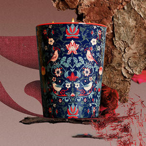 Vente en gros décoration intérieure personnalisée cire de soja de luxe 3 mèches de bougie parfumée parfum arôme céramique décalcomanie impression pot bougies cadeau - Product Image 1