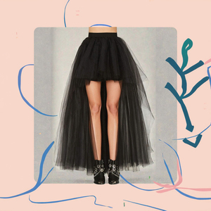 <span class=keywords><strong>Jupe</strong></span> <span class=keywords><strong>longue</strong></span> en <span class=keywords><strong>tulle</strong></span> noir pour <span class=keywords><strong>femme</strong></span> 2025, taille naturelle, respirante, écologique, style asymétrique, pour soirée, décontractée, punk, gothique, carnaval - Product Image 3