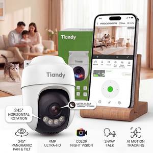 Tiandy 4MP Home-used CCTV <b>Camera</b> 2-Way Talk Human Detection Smart Tracking Dual-light Support 256G TD-H653K Tiandy WIFI <b>Camera</b> - Product Image 4