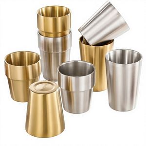Taza de Cerveza, Leche o Café de Acero Inoxidable de Doble Capa, Irrompible, de Boca Ancha, para Camping, de 175 ml, 260 ml, 300 ml, 450 ml, 480 ml - Product Image 1