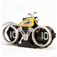Horloge à bascule créative pour moto, horloge de table de style locomotive rétro, ornement de décoration intérieure unique