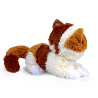 Jouet en peluche pour chat, animal en peluche, chaton réaliste mignon et doux avec fourrure brune et blanche, cadeau, jouet en peluche de haute qualité pour la décoration de la maison