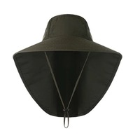 Upf40 + sombreros de pesca de pescador, sombrero de cubo de malla transpirable ajustable, sombrilla de nailon, gorra de escalada de secado rápido con solapa para el cuello