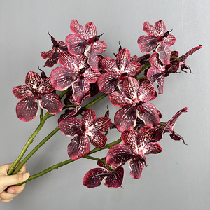Orchidée réaliste à 7 têtes, toucher naturel, pour décoration de mariage et de cérémonie de remise des diplômes, matériel floral paysager, soie imprimée en 3D, <span class=keywords><strong>Vanda</strong></span> - Product Image 4