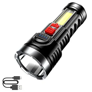 Portable LED USB Rechargeable flashlight 4 Mode Tactical Torch Camping light other Outdoor traveller Equipment