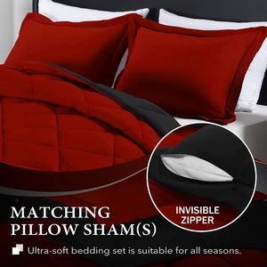 Màu Đỏ Và Màu Đen Nữ Hoàng <span class=keywords><strong>Comforter</strong></span> Mềm Bộ Đồ Giường <span class=keywords><strong>Comforter</strong></span> Bộ Cho Tất Cả Các Mùa Nữ Hoàng Giường <span class=keywords><strong>Comforter</strong></span> Bộ 3 Miếng - Product Image 3