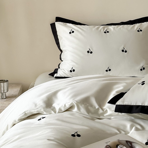 Cotton Summer <b>Bedding</b> <b>Set</b> Cherry Pattern Breathable Home Use Sheet Style - Product Image 2