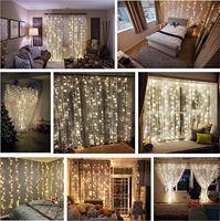Tirai jendela gantung Led 200/300, 2/3m untuk dekorasi dinding kamar tidur, pesta dalam ruangan luar ruangan