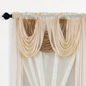 Cenefa decorativa <span class=keywords><strong>de</strong></span> doble capa para el hogar, cortina <span class=keywords><strong>de</strong></span> <span class=keywords><strong>tela</strong></span> lisa <span class=keywords><strong>de</strong></span> lujo europeo - Product Image 3