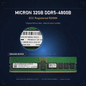 Mémoire serveur Micron 32 Go DDR5-4800 ECC RDIMM 1Rx4, originale, non utilisée, compatible avec HPE, Dell, Supermicro et autres - Product Image 5