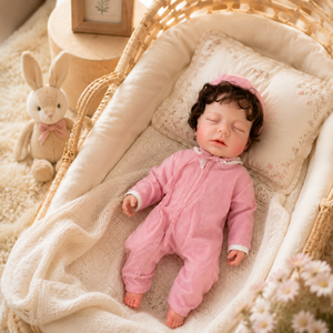 BAkwbwBY Muñeca Bebé <span class=keywords><strong>Reborn</strong></span> Realista de Silicona Sólida de 18 Pulgadas, Certificada por ASTM, con Expresión de Sueño - Product Image 1