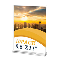 Support de table portable en acrylique transparent double face en forme de T pour affichage de menu de restaurant