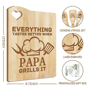 Taglieri personalizzati in legno di bambù su misura taglieri di salumi regalo con Set di utensili - Product Image 2