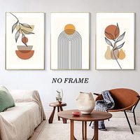 Impressions d'art mural peinture géométrique minimaliste pour salon Boho plante toile Art mural