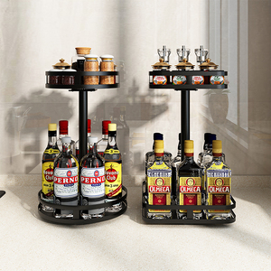 Estante negro de <span class=keywords><strong>3</strong></span> capas para especias, contenedor de metal giratorio de pie - Product Image 5